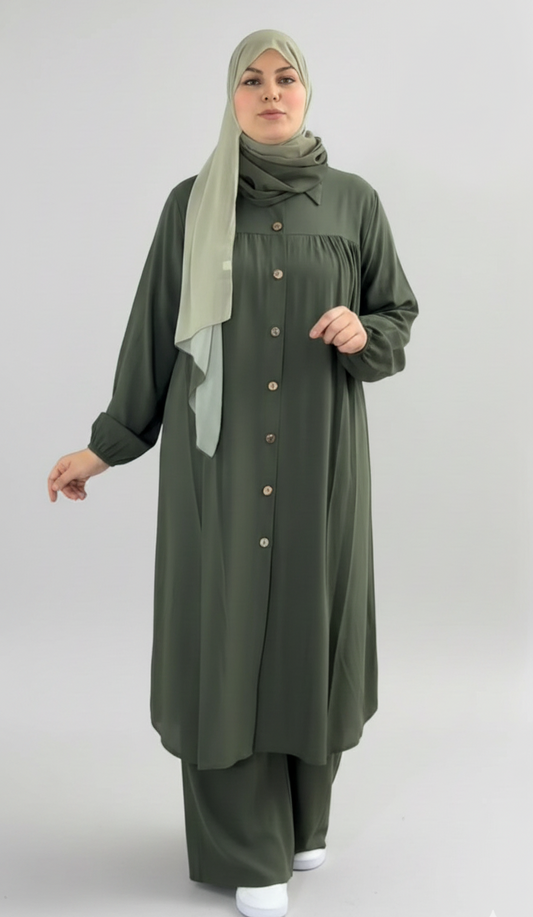 Ensemble Olive Émeraude Chic.
