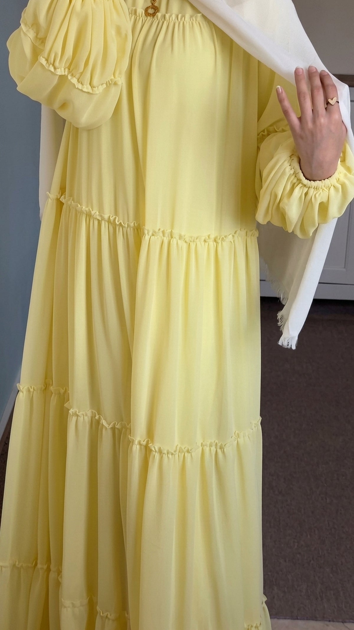 Robe Longue Fluide à Volants – Mirral Maroc