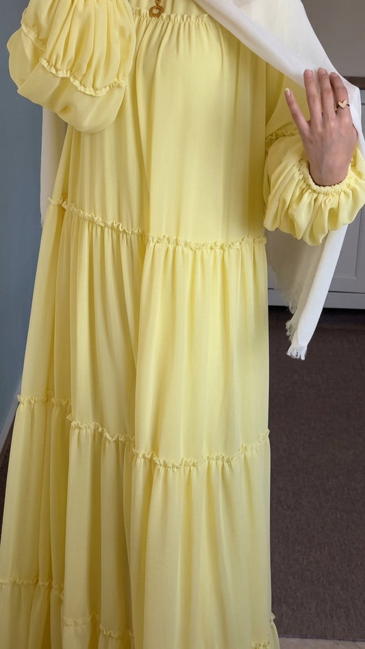 Robe Longue Fluide à Volants – Mirral Maroc