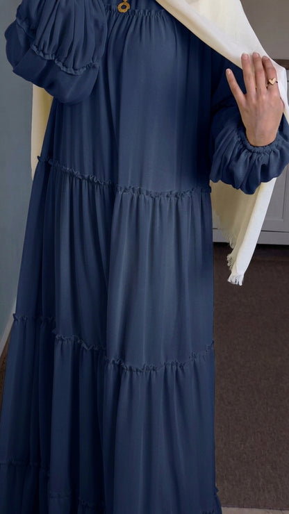 Robe Longue Fluide à Volants – Mirral Maroc