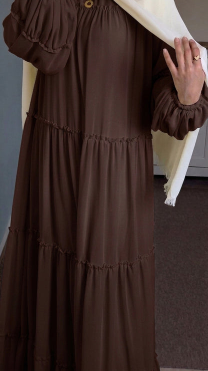Robe Longue Fluide à Volants – Mirral Maroc